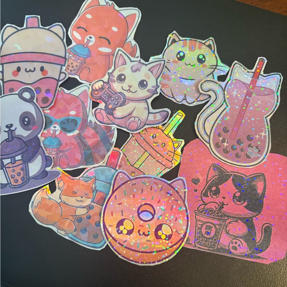 Cute Animal Bubble Tea Stickers